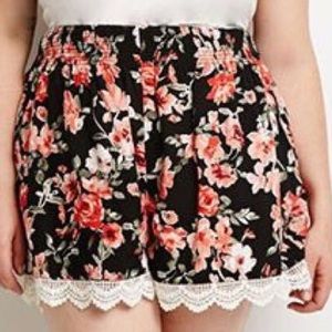 PLUS peach floral tank and shorts summer set